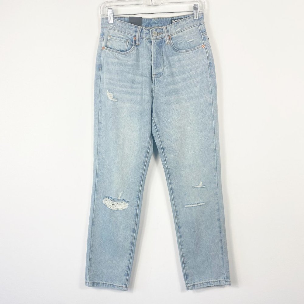 NWT BLANK NYC Jeans Sustainable The Madison Crop Medium Wash Distressed Jeans 26